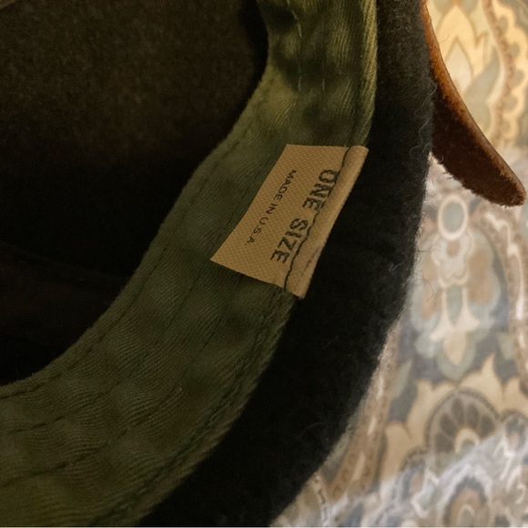 Mint Vintage Country Stenson Leather Brim Black Felt Strapback Hat OS main image 5